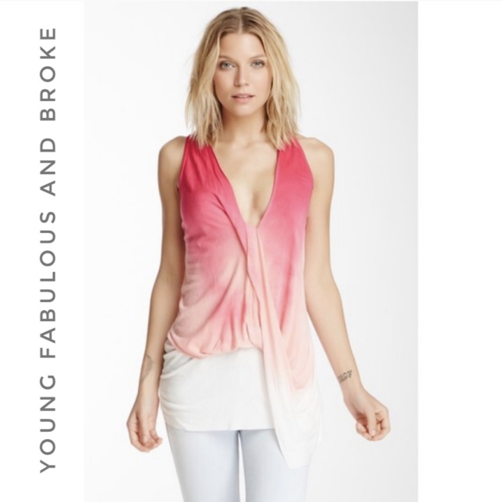 Young fabulous & broke ombré hot pink top sz small